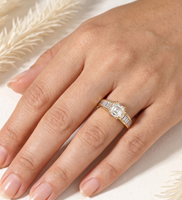 Bague demi-éternité en or massif 10K 14K 18K avec diamant de laboratoire taille Asscher, couleur DEF, clarté VS VVS, certifiée IGI, vente en gros