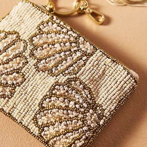 Porte-monnaie populaire fait main perlé avec anneau détachable pour le rangement d'argent et de cartes lors des matchs sportifs, idéal pour la broderie - Product Image 2