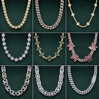 Collier chaîne cubaine Iced Out en or blanc, style Hip Hop, avec diamants, bijou de luxe pour rappeur, collier statement pour homme