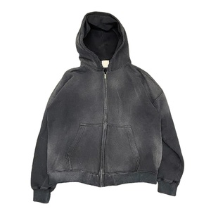 Vente en gros 2026 Sweat à capuche oversize zippé en molleton bouclette pour homme, haute qualité, 500 g/m², délavé à l'acide, 100% coton, effet vieilli - Product Image 1