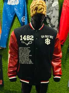 เสื้อแจ็คเก็ต Letterman Varsity แบบสั่งทำพิเศษ ปักลายแบบเสื้อแจ็คเก็ตวิทยาลัย พร้อมซับในที่ใส่สบาย ปิดด้านหน้าด้วยกระดุมแป๊ก และดีไซน์ลายริบแบบคลาสสิก - Product Image 5