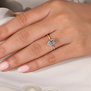 Anillo de compromiso con diamante cultivado en laboratorio de 1.50 quilates, certificado por IGI, en forma de pera, de oro de 14k, ideal para regalo. - Product Image 6