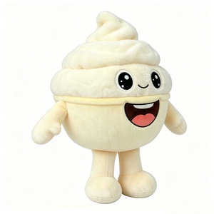 Peluche de helado personalizado, peluche de helado suave, peluche con forma de comida, lindo peluche de helado de vainilla - Product Image 3