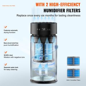 Umidificatore Intelligente con Purificatore d'Aria, 3 Velocità, 10L, 2.64G, Grande Capacità, Evaporativo per Tutta la Casa, per 270 Hotel - Product Image 2