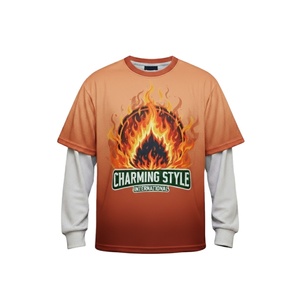 30MOQ Drop Shoulder Oversized Baggy Graphic Digital Printing Heavy Weight Cotton Long Sleeve Cotton <b>Waffle</b> Boxy Cropped t <b>Shirt</b> - Product Image 1