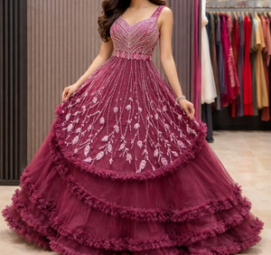 Vestido de Gala Ombre de Diseñador para Mujer, de Gasa Bordada con Cintura Natural, Lujoso Vestido de Noche para Fiesta de Primavera, Largo hasta el Suelo con Volantes - Product Image 2