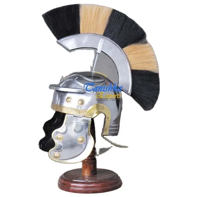 หมวกเกราะอัศวินยุคกลางสำหรับเจ้าหน้าที่โรมัน,พร้อมชุดคอสเพลย์โรงละครฮาโลวีน LARP เครื่องแต่งตัวขนนก