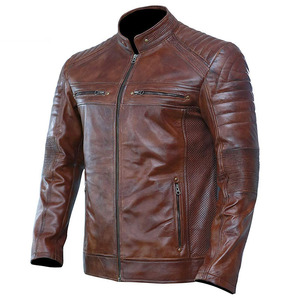 2026 Top Design <b>Men's</b> Sheep Leather Jacket High Quality Canvas Stand Collar High Street Style New Speed jacket for <b>men</b> - Product Image 2