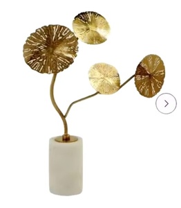Escultura de Metal dorado de árbol Kote de primera calidad, decoración moderna de lujo para el hogar, de mármol blanco Base, mesa de resina, árbol Kote dorado - Product Image 1