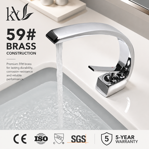 Robinet de lavabo architectural en laiton massif H59, sans plomb, pour hôtels de luxe et projets haut de gamme - Product Image 1