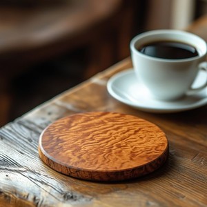 Sous-verres ronds en bois finition foncée, résistants à la chaleur, pour café, thé, tasses, verres, antidérapants, protection de table, usage domestique - Product Image 4