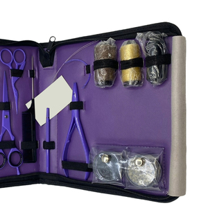 Kit d'outils de pose d'extensions capillaires de dernière génération avec accessoires personnalisés en beige ou couleur personnalisée et étiquetage avec logo personnalisé - Product Image 3