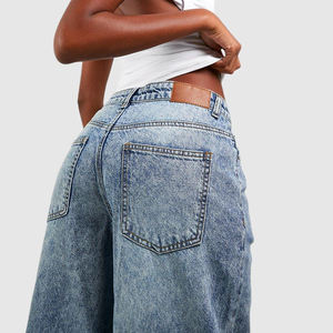 Nouveauté, service OEM, jeans baggy sur mesure de haute qualité pour femmes, jeans en denim baggy surdimensionnés, taille plus, en coton pour femmes - Product Image 6