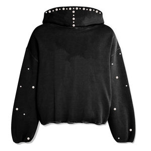 Sweat à capuche vintage délavé pour homme avec strass brodés, 100 % coton, imprimé numérique, style streetwear, collection hiver, Pakistan - Product Image 6