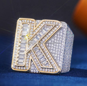 Igi Certified CVD HPHT VVS Lab-Grown 14K/18K Rose Gold Hiphop Bezel Setting Emerald Oval Cut Two Stone Unisex Wedding Party <b>Ring</b> - Product Image 1