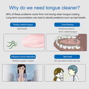 Grattoir à langue en acier inoxydable, nettoyeur pratique pour l'hygiène buccale, élimination de la plaque lingual et de la mauvaise haleine - Product Image 6