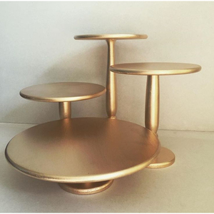 Gold Bird Cage Shape Metal Cake Stand 2 Tier Tray Dessert Display Home Decor Accessory Luxury Cake Stand Hotel <b>Table</b> Centerpiece - Product Image 4