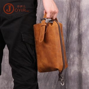Sac de Voyage Cosmétique Homme en Cuir Véritable Décontracté avec Fermeture Éclair, Grande Capacité, Poignée Souple, Trousse de Maquillage Durable et Tendance – Vente en Gros - Product Image 6