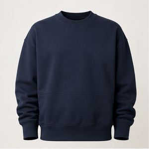 Sudadera Personalizada Azul Medianoche para Hombre, Corte Holgado, Doble Capa, Cuello Redondo, Tejido de Algodón Cepillado, Modelo MCRW-0039 - Product Image 1