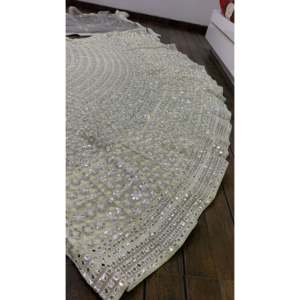 Natural Waistline <b>Ball</b> Gown Lehenga Choli Party Wear with Thread & Paper <b>Mirror</b> Work - Product Image 3