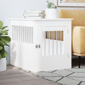 25.4 bianco "x 31.5" x 28 "legno ingegnerizzato cassa per cani mobili elegante casa per animali domestici e collezione di mobili - Product Image 1