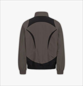 Ensemble deux pièces sportif pour homme, marron uni, à capuche, entièrement zippé, léger, imperméable, en polyester, vêtements de sport d'automne - Product Image 3
