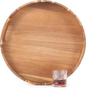 Plateau de service rond en bois, très vendu, pour la maison, l'hôtel, la table, pour servir des fruits et des aliments. - Product Image 1