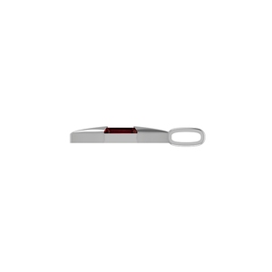 Pendentif unisexe classique en argent plaqué de qualité supérieure avec grenat taille baguette, design unique et sertissage clos - Product Image 1