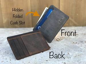Porte-cartes en cuir anti-RFID, fin et minimaliste, avec logo personnalisé, pour homme, LNCR-0016B - Product Image 3