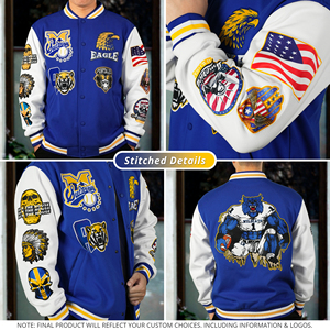 Chaqueta Varsity Personalizada para Hombre, Resistente al Viento, Roja y Negra, Estilo Letterman, Béisbol, Bomber, con Nombre y Número Personalizados, Diseño con Parches, Ropa Urbana - Product Image 5