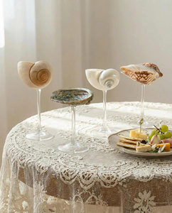 Wholesale Handmade Lightweight Reusable Easy Clean Glass Conch Shell Cocktail Glass Coastal Design Wedding <b>Beer</b> 20-100ml - Product Image 3