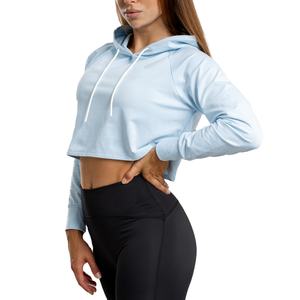 Venta al por mayor Plain Crop Top Hoodies LOGO Personalizado Multi Color Cropped Hoodies Mujeres Algodón Crop Top Hoodie 2026 - Product Image 1
