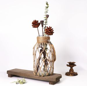 Florero de Yute de Fibra Natural – Portaflores Decorativo Rústico Hecho a Mano para Decoración del Hogar y Hoteles - Product Image 5