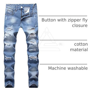 Jean déchiré de haute qualité pour homme, coupe décontractée, tissu extensible premium, mode décontractée, pour tous les jours et les activités de plein air - Product Image 3