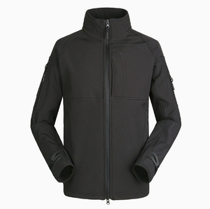 Veste softshell kaki pour homme, fermeture éclair intégrale, col montant, légère, résistante au vent, veste de travail utilitaire pour l'extérieur - Product Image 4