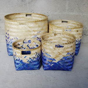 Vente en gros pas cher Paniers à linge en bambou tissé à la main du Vietnam Paniers de rangement peints durables pour salle de bain et salon - Product Image 4