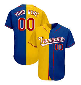 Maillot de baseball personnalisé rouge et jaune, chemise décontractée sportive respirante à manches courtes pour homme, nom et numéro personnalisés, été - Product Image 4