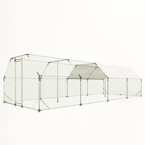 Gallinero Metálico Galvanizado Grande de 9.94 Pies x 25.68 Pies, Jaula para Pollos, Corral para Aves de Corral, Caseta para Gallinas, para Cría de Aves - Product Image 6