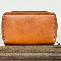 Dompet kecil kulit asli untuk wanita, dompet kecil kulit asli buatan tangan, dompet kulit serat penuh kasual cantik gaya baru