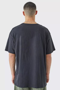 Camiseta Negra Oversize para Hombre 100% Algodón con Logo Personalizado - Estilo Streetwear con Hombros Caídos, Lavado Ácido y Estampado Serigrafiado de Manga Corta - Product Image 2