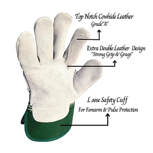 Guantes de Jardinería de Cuero Vacuno de Buena Calidad, Fabricación Profesional, Resistentes al Calor, Guantes de Trabajo para Carpintero - Product Image 3