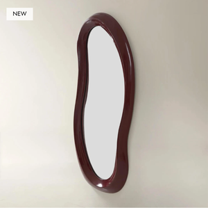 Miroir mural artisanal en laque, forme élégante, cadre décoratif brillant pour chambre moderne, salon, décoration intérieure. - Product Image 4