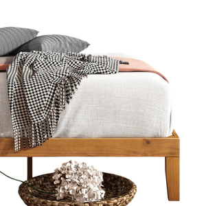 Conceptions de cadre de lit en bois de haute qualité avec cadre en bois massif et cadre de lit à plateforme sans bruit pour chambre à coucher hôtel villa - Product Image 3