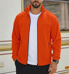 Chaqueta de Forro Polar Tejida Impermeable y Cortavientos con Cuello Alto para Hombre, Ropa de Invierno al por Mayor, 100% Poliéster, Logotipo Personalizado OEM - Product Image 2