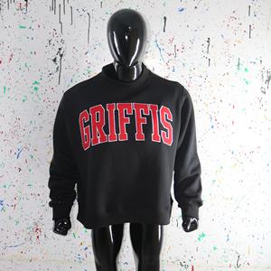 เสื้อสเวตเชิ้ตคอเต่า GRIFFIS BLACK ปักลายสีแดง 100% ด้วยด้ายคุณภาพสูง - Product Image 2