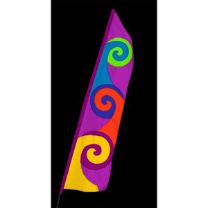 Bandera de Plumas con Patrón Espiral Colorido, Diseño Geométrico con Impresión Digital para Exhibición en Exteriores - Product Image 1
