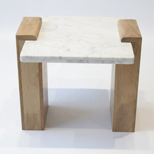 Mesa auxiliar contemporánea con tablero de travertino para sala de estar B2B de la India - Product Image 5