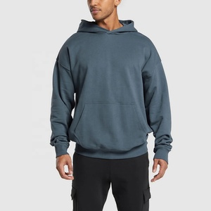 Sweat à capuche épais et surdimensionné en polaire polyester/coton de haute qualité, à séchage rapide et respirant, pour l'entraînement hivernal des hommes - Product Image 1