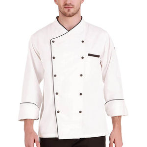 Conjuntos de Uniformes de Chef Personalizados para Hombre, de Lona, Poliéster y Algodón, con Manga Corta y Cierre de Botones, para Personal de Restaurantes y Bares - Product Image 3