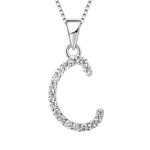 Colgante de Plata de Ley 925 con Baño de Oro Amarillo y Letra, Elegante Colgante de Moissanita, Collar de Joyería para Mujer - Product Image 5